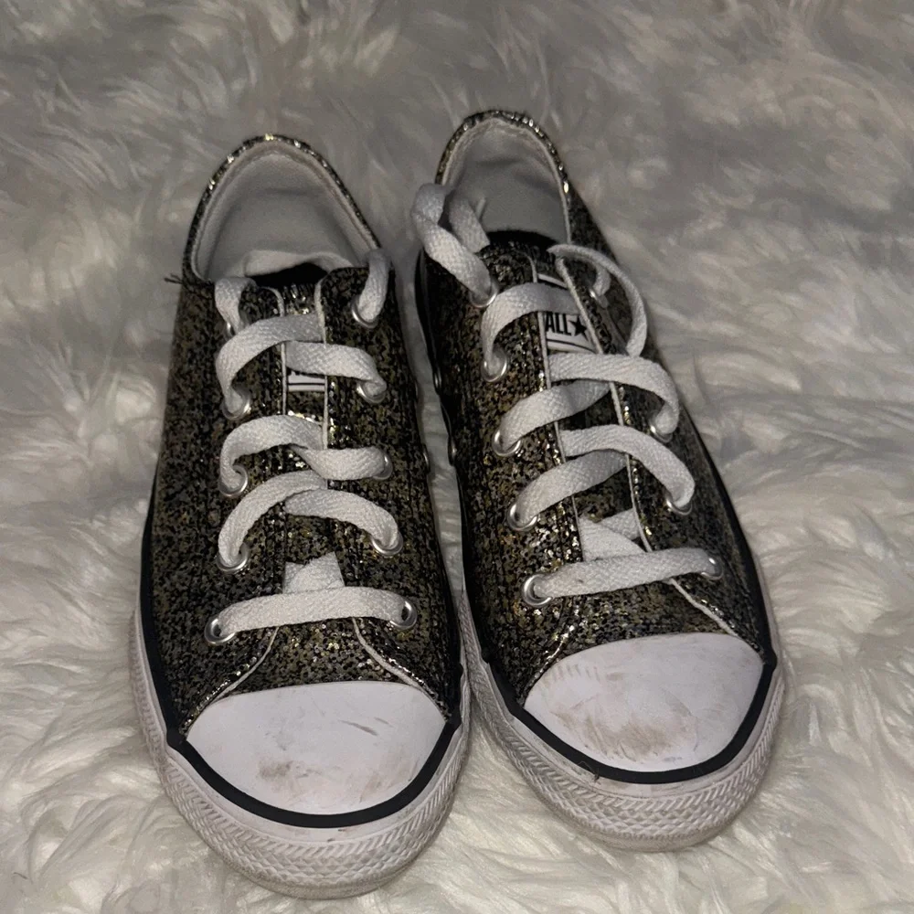 Converse Kids Glittery Black and Gold Sneakers